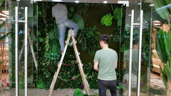 怎么制作安装一款新潮的家庭仿真植物墙