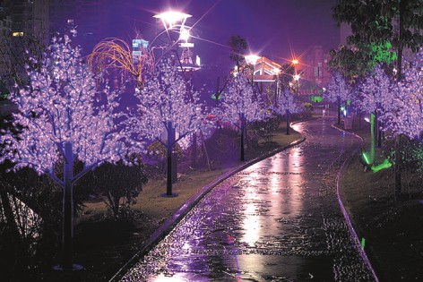 广场商场室内外LED树仿真桃花树景观灯