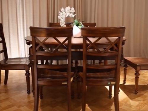 美式全实木餐桌
