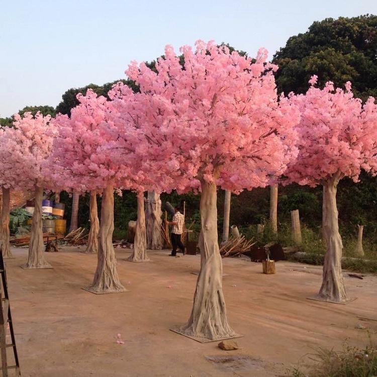 仿真樱花树人造樱花假树室内外场景搭配效果逼真_绿茵厂家