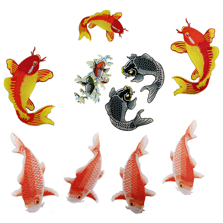 金鱼绣花标