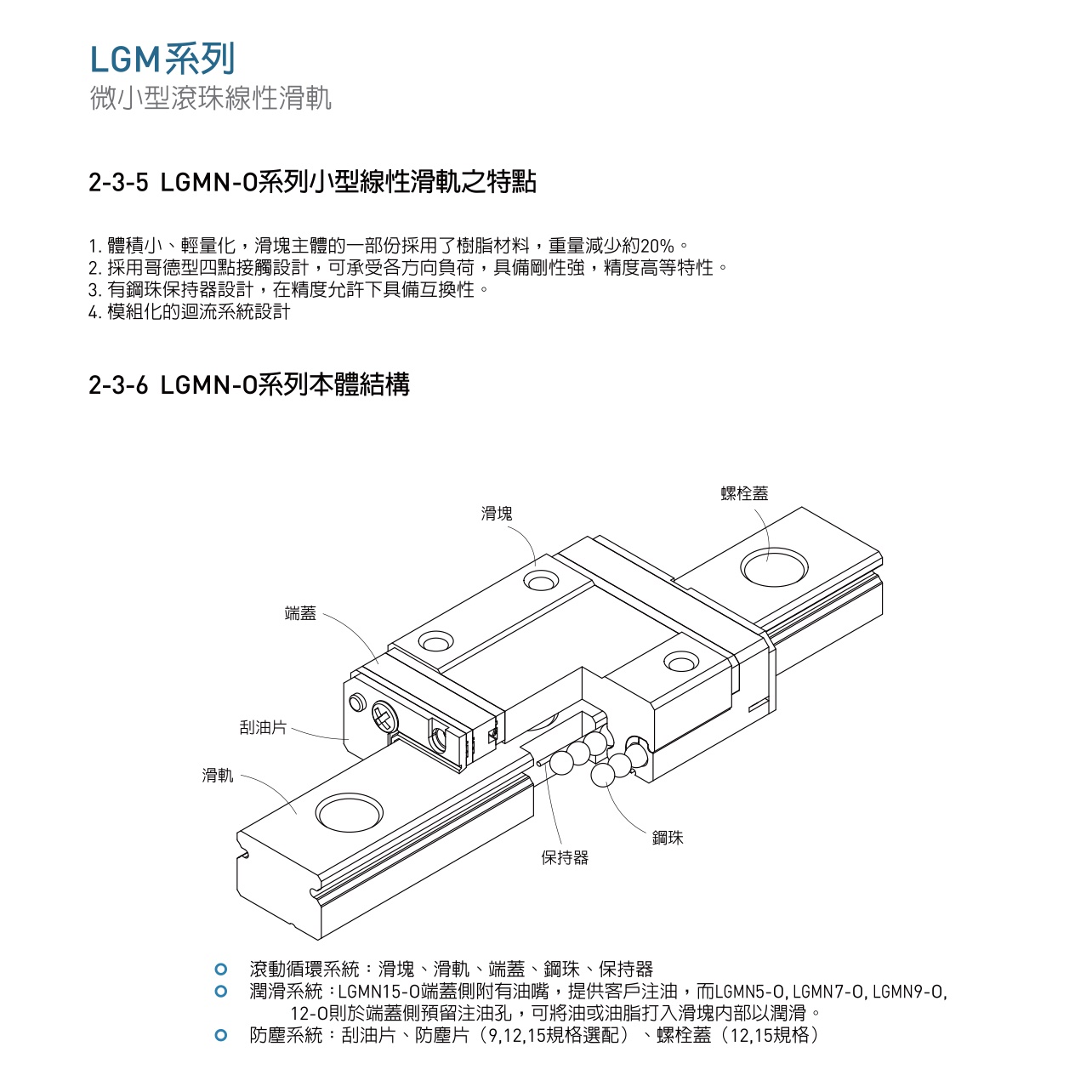 LGMW微小型滚珠线性滑轨