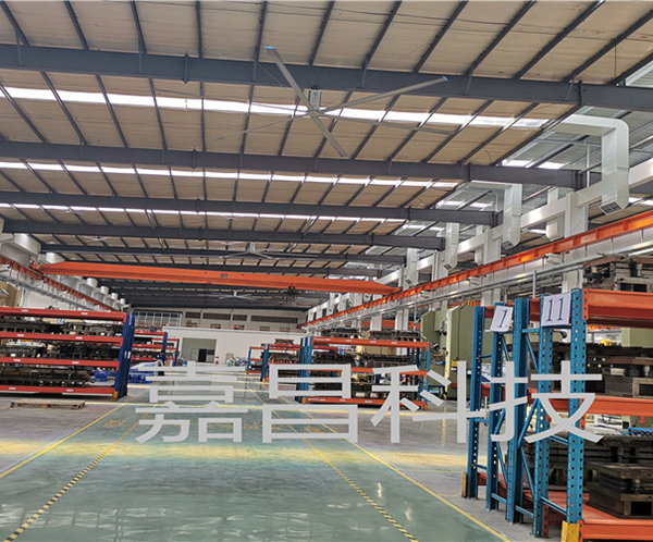 广州物料仓库扇机组合通风降温靓丽工程案例
