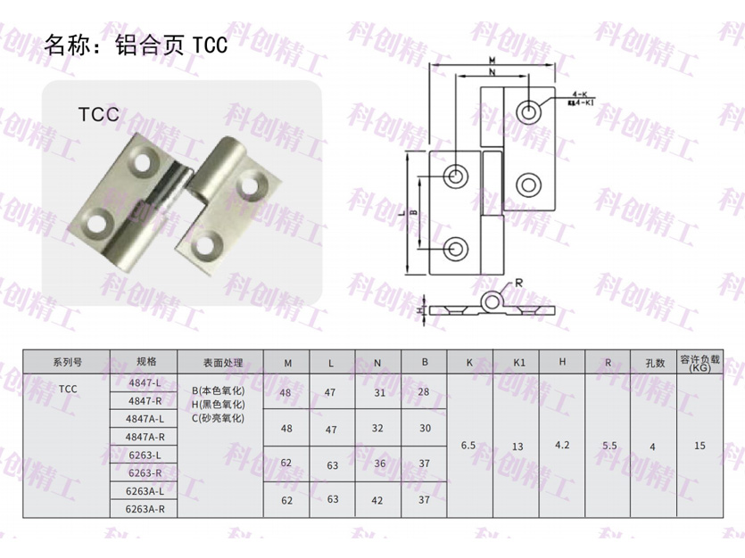 铝合页TCC
