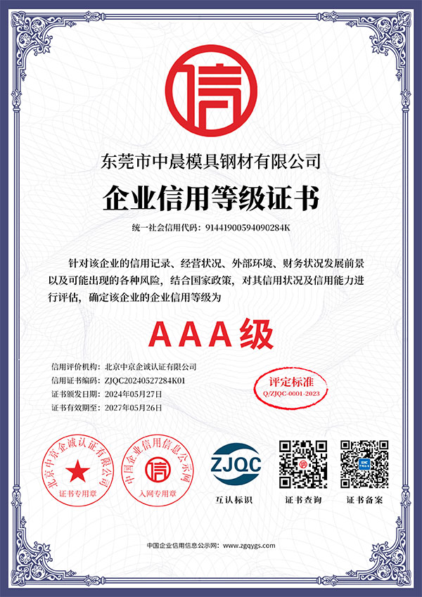 企业信用等级证书